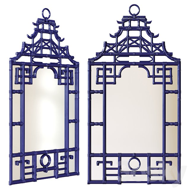 Chairish / Blue Pagoda Wall Mirror