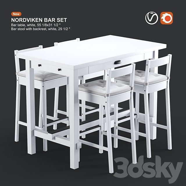 Ikea NORDVIKEN bar table and bar stool