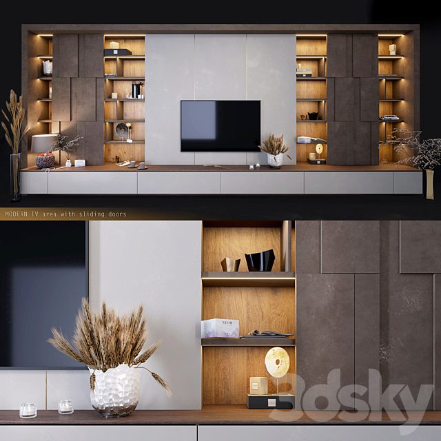 Furniture for TV zones with decor