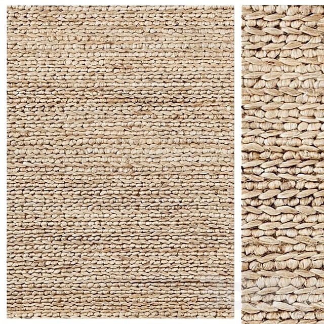 Natural Braided Designer Jute Rug