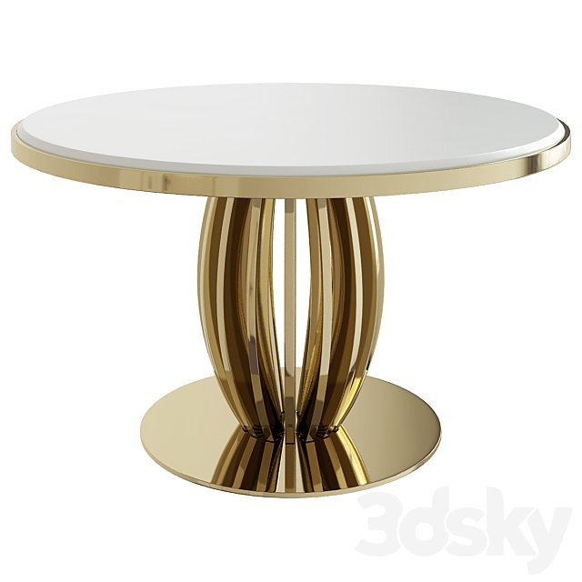 Pumpkin White and Gold Table from Roberto Cavalli