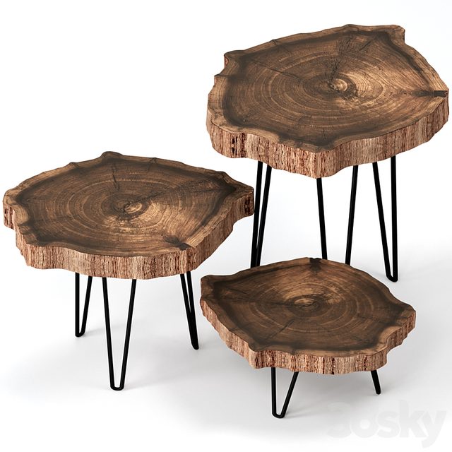 Slab coffee tables.