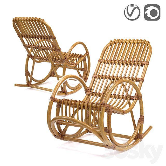 Rocking-chair children's from a rattan, Malu