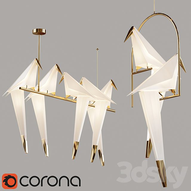 Perch light chandelier 5 and 2 heads