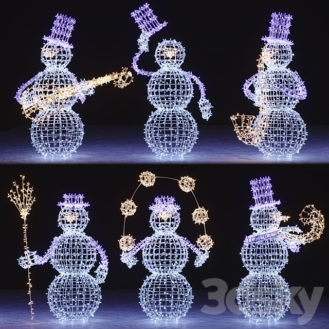 Snowman figures from garlands