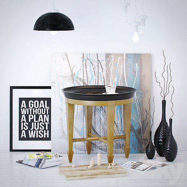 Luna End Table with decorative dial