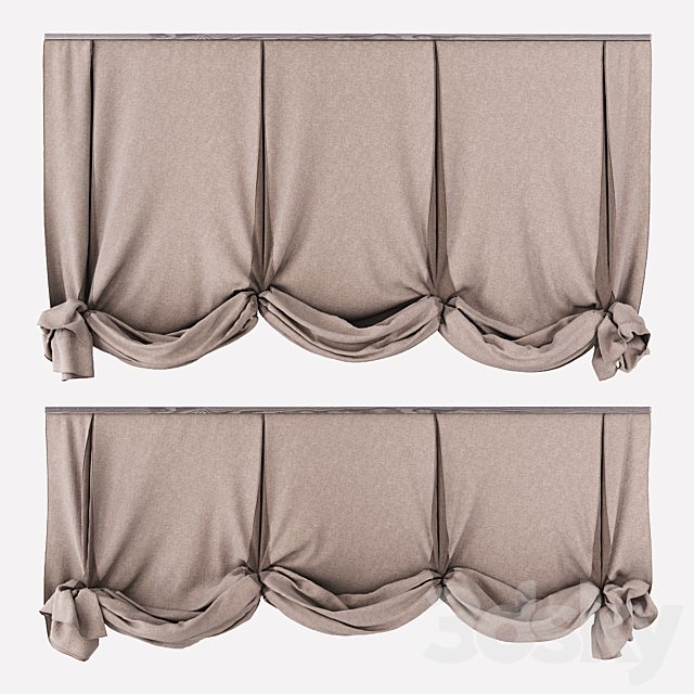 London curtains in two positions