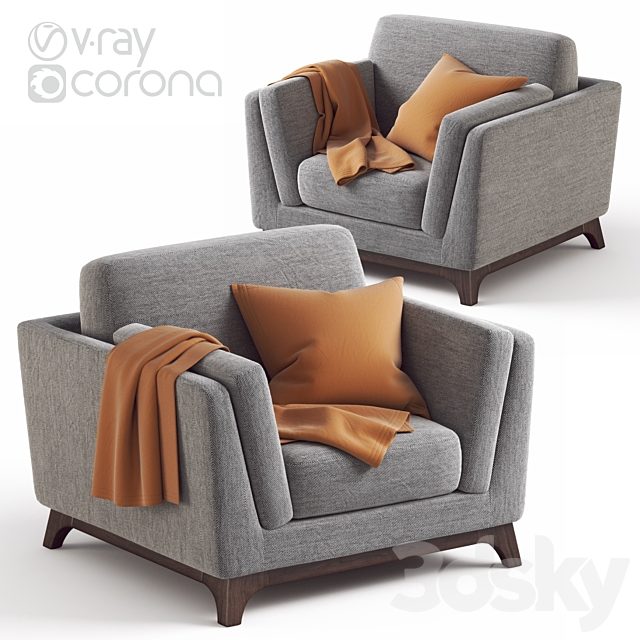 ARTICLE Ceni Pyrite Gray Armchair
