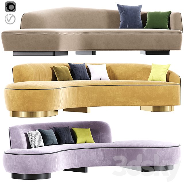 Vladimir Kagan Curve Sofa Set
