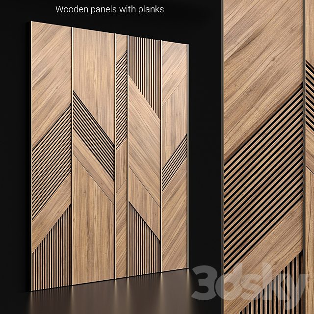Wooden panels with planks
