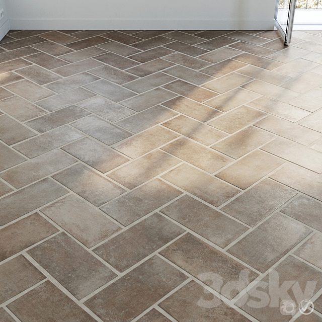 Ceramic tile set 01 - Terracotta Herringbone