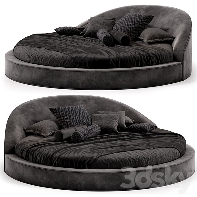 Contemporary Italian Velvet Round Bunk Bed