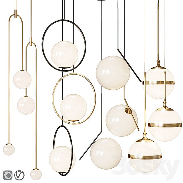 Four Pendant Lights scandinavian amazing set vol.21