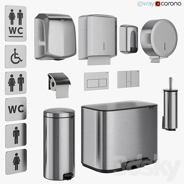 Bathroom accessories set 71 (Jofel, Brabantia, BXG, Katrin, Viega)