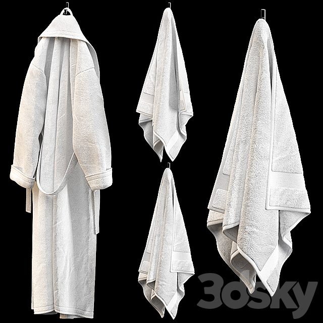 BATHROBE TOWELS WHITE