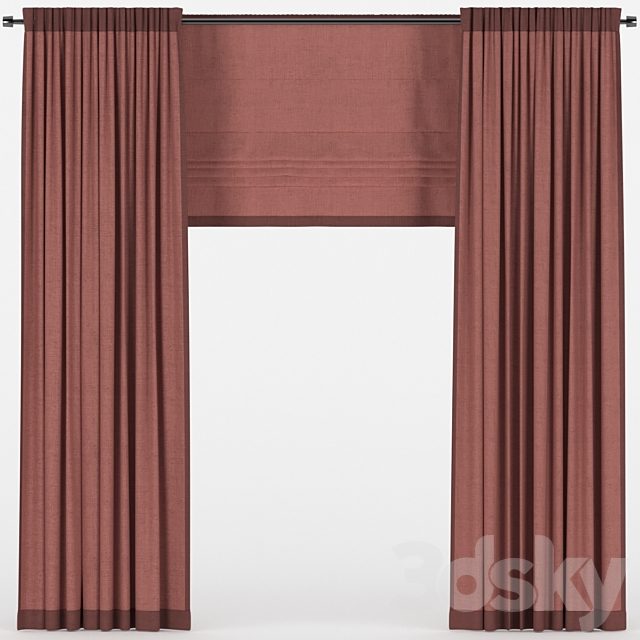 Curtains with a Roman curtain