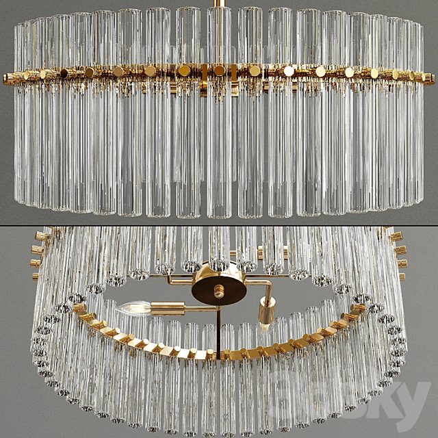 Casandra 4-light Brushed Brass Pendant Crystal Chandelier