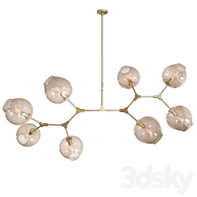 Ceiling lamp Branching Bubbles Gold 8 lights