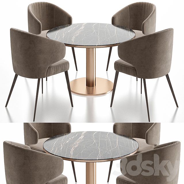Minotti Aston Dining Chair and table