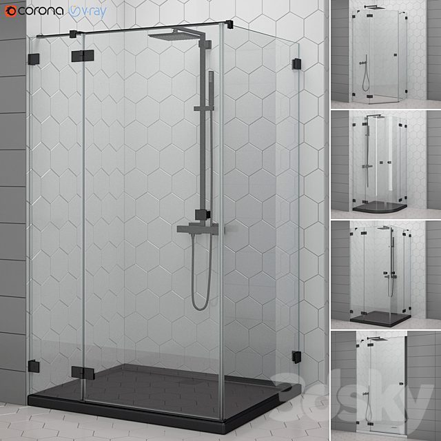 Shower enclosures and doors Radaway | Essenza black
