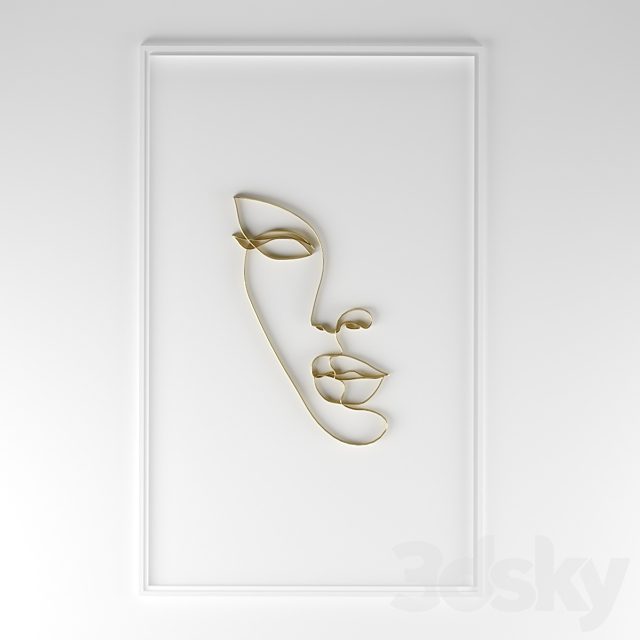 Metal wall panel woman face