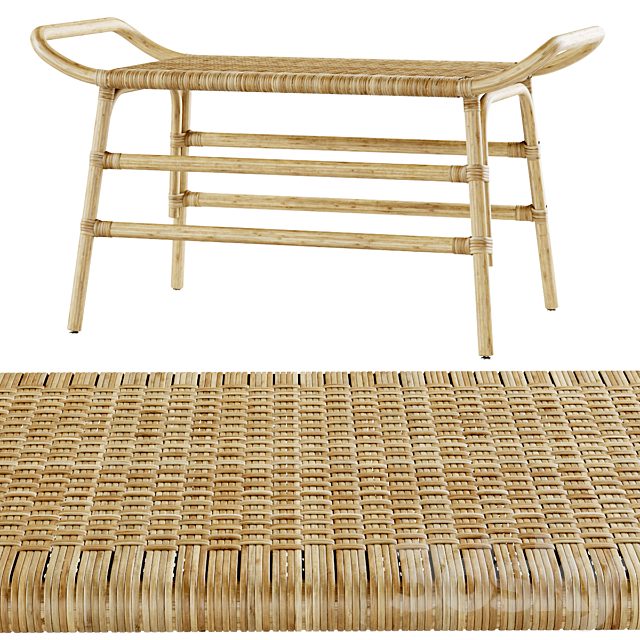 Rattan ottoman MD46 / Rattan bench