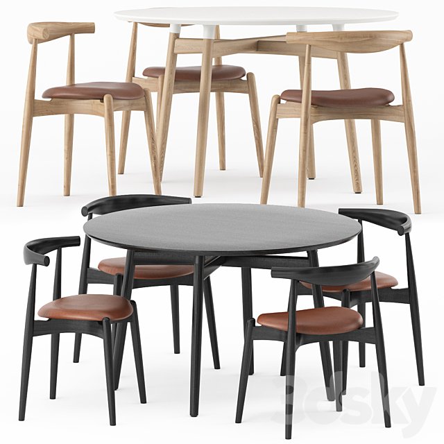 BA103-120 PRELUDIA ROUND TABLE, CH20 by Carl Hansen & Son