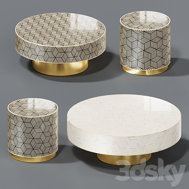 Anthropologie Targua Optical Inlay Tables Set
