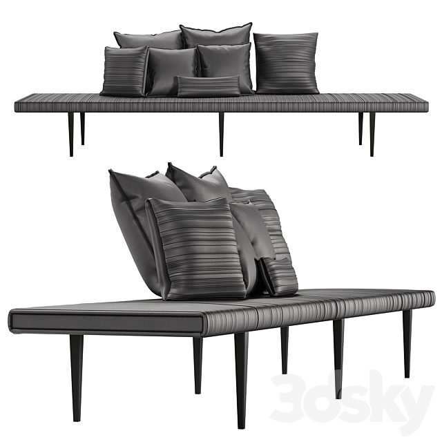 Baxter Garcon  bench and pillows
