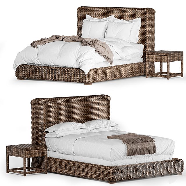 Restoration Hardware Antilles rattan bed