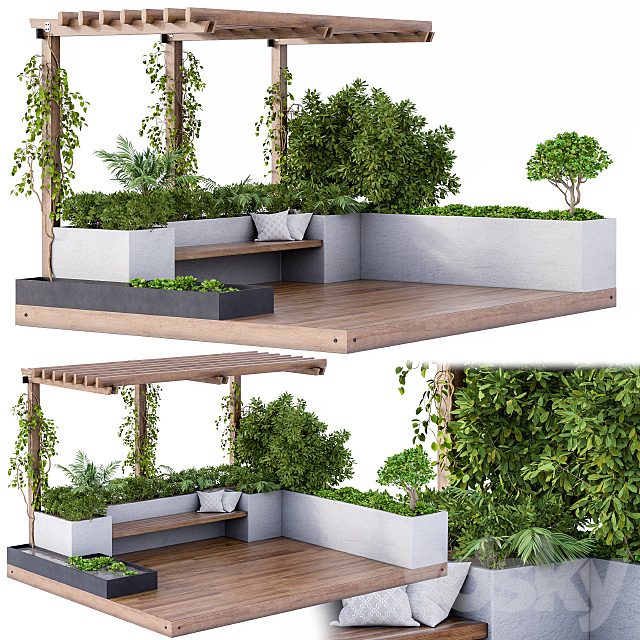 Roof Garden and Landscape Furniture with Pergola