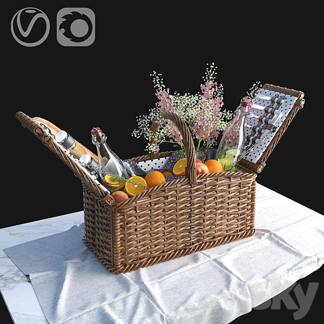 Provence style picnic basket