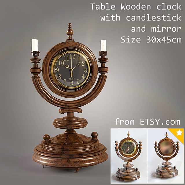Wooden table clock