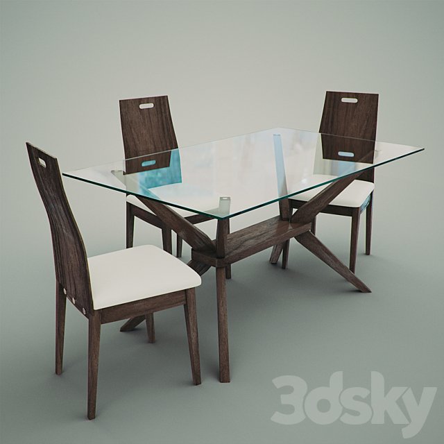 Magna 5-Piece Dining Set with Haline Chairs