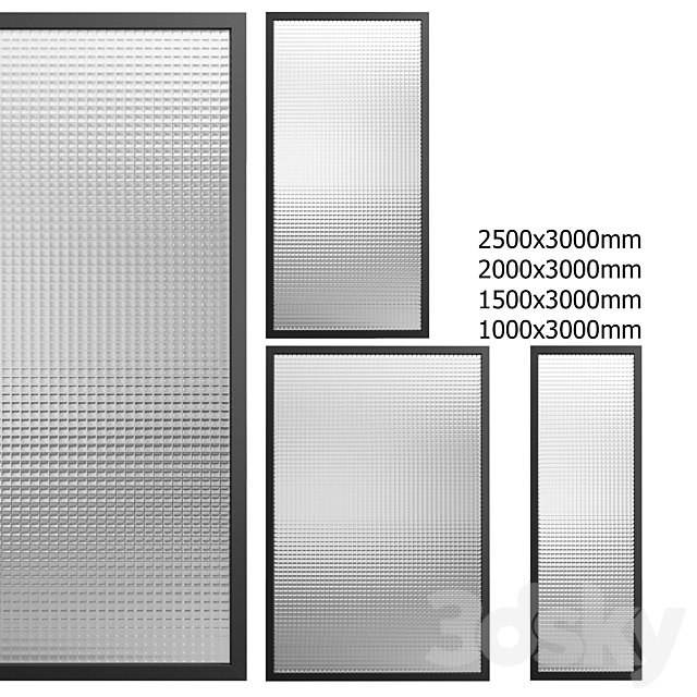Partition with embossed glass No. 2