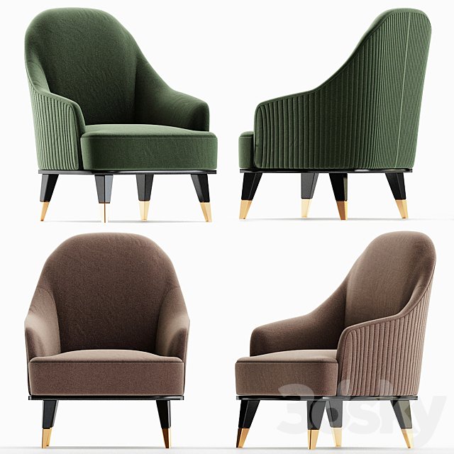 Roche Bobois EDEN-ROCK Velvet easy chair with armrests