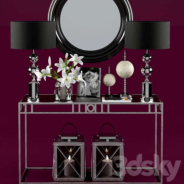 Console with decor