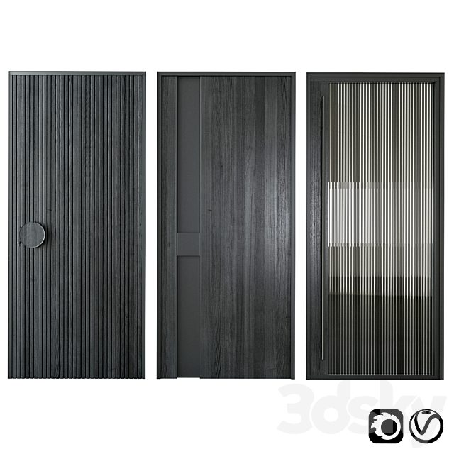 Black modern entrance door