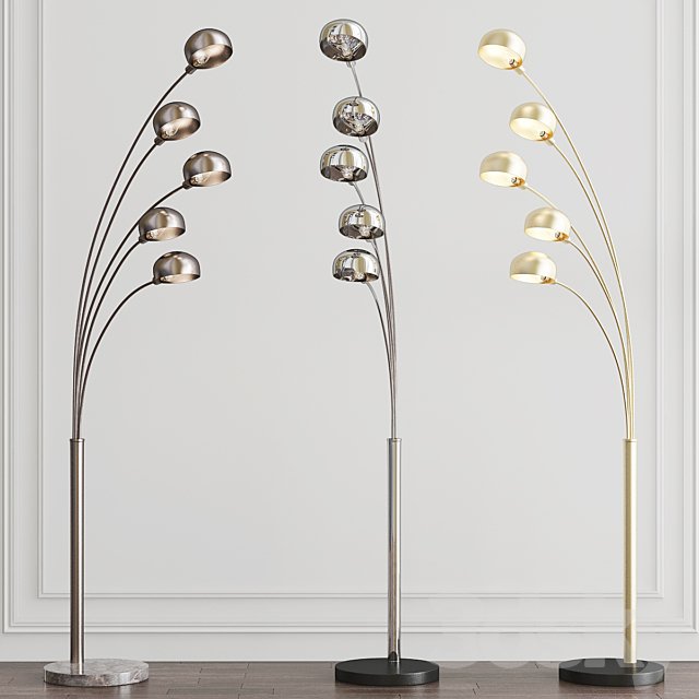 Penbrook Chrome & White Arc Floor Lamp by ELK Home