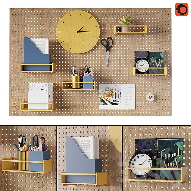 Perforated board organizer