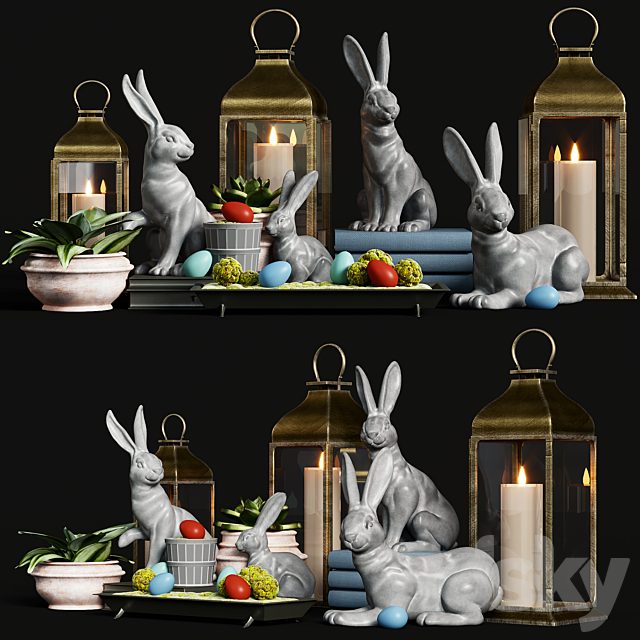 Essex Bunny Pottery Barn Decorative Set
