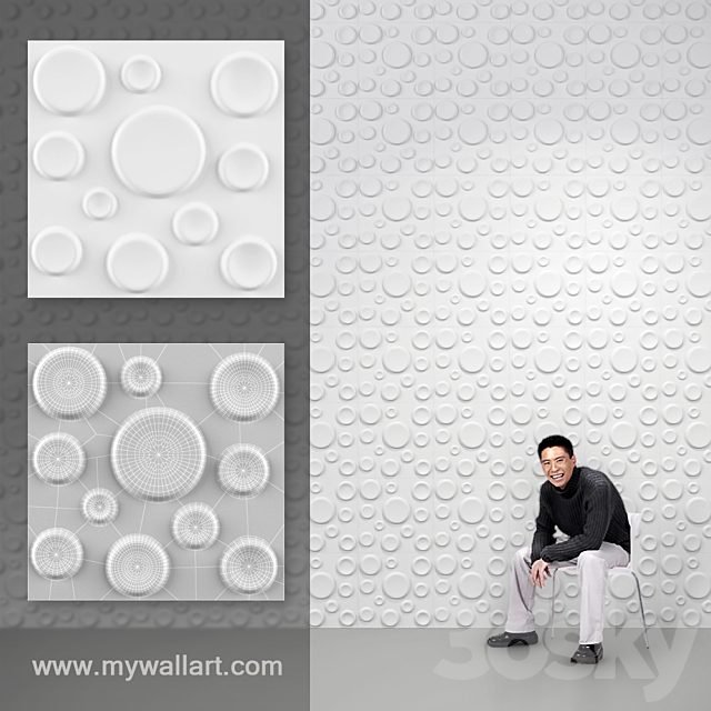Wall 3d panels "Craters"