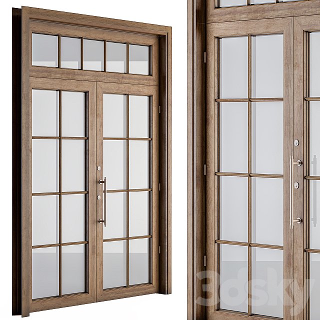 Wooden Vintage Glass Door