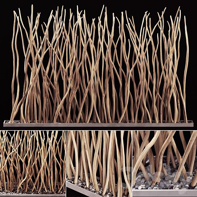 Planter dry branch wall decor / Cache-pot partition of dry branches