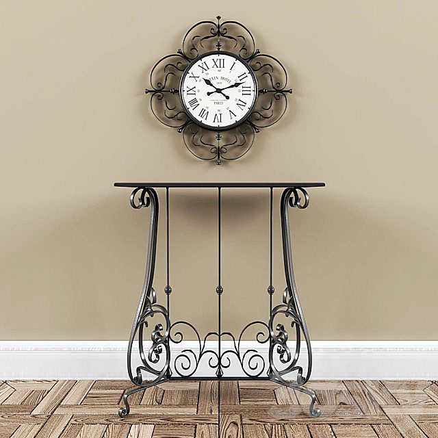Forged console and clocks