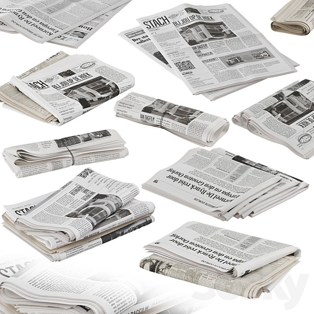 folded newspapers stack collection