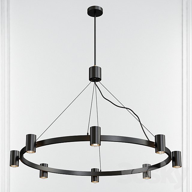 Kempton Matte Black & Satin Brass 8 Light Chandelier by Elk Lighting