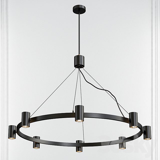 Kempton Matte Black & Satin Brass 8 Light Chandelier by Elk Lighting