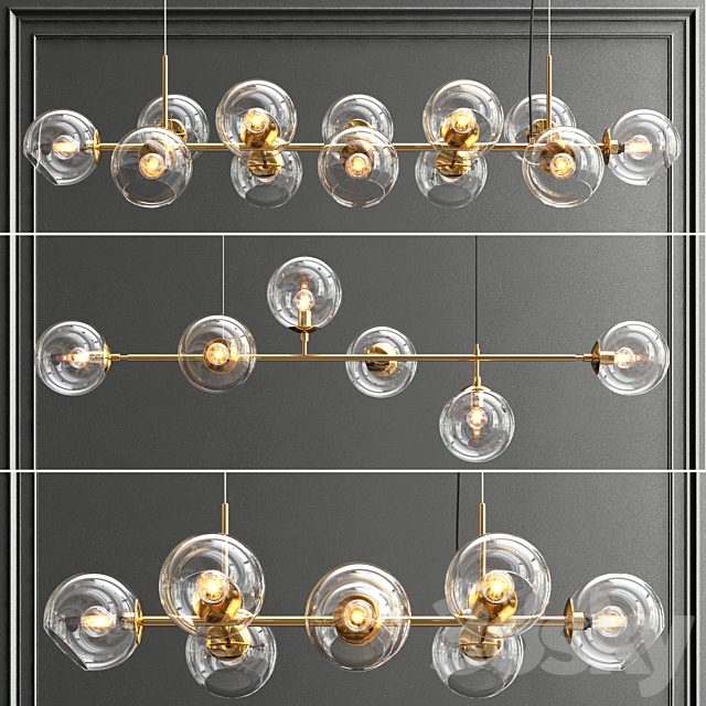 Collection of glass bole chandelier