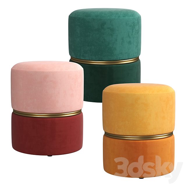 Samt-Hocker Bubbly